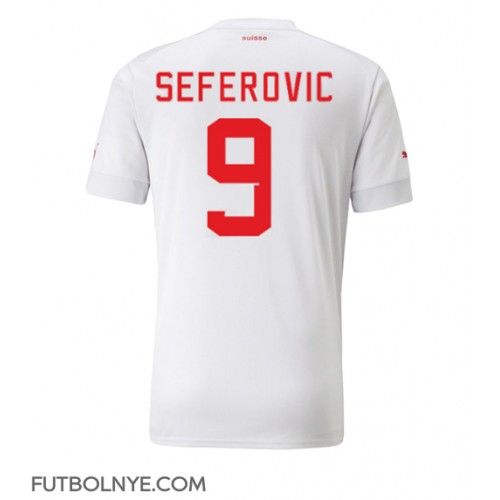 Camiseta Suiza Haris Seferovic #9 Visitante Equipación Mundial 2022 manga corta